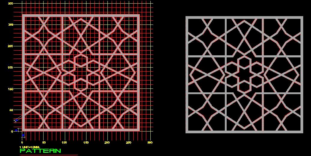 CNC Jali CAD Block- Square Panel for Screens & Dividers